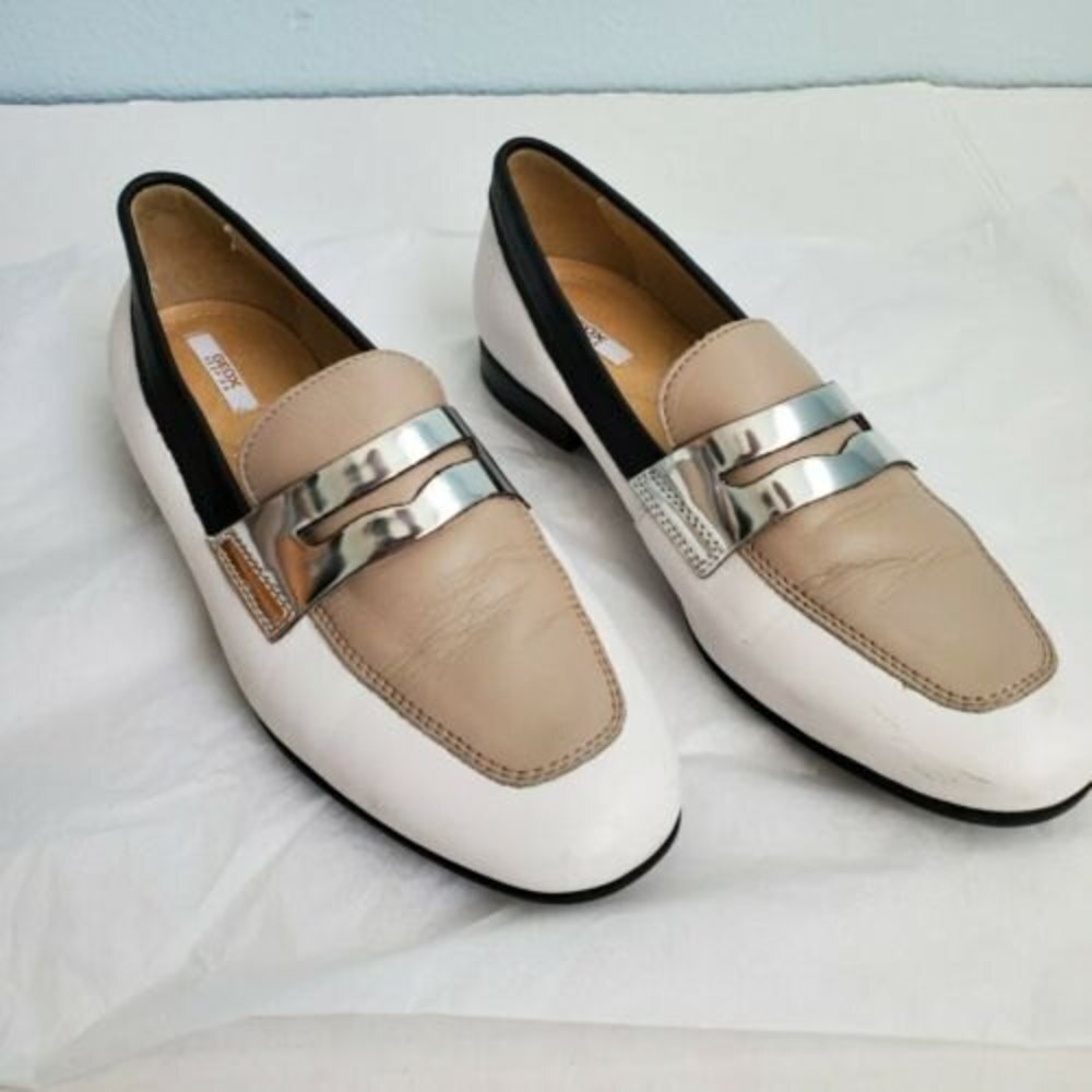 Geox Marlyna Leather‎ Moccasin Sz 37 EUC MSRP $130